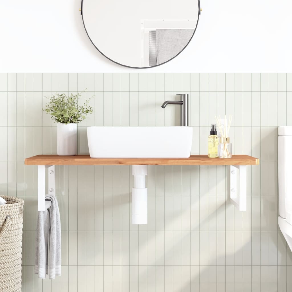 Badkamer Wandschap Staal En Massief Beukenhout 1