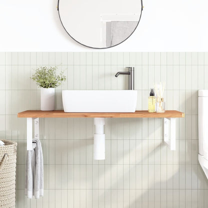 Badkamer Wandschap Staal En Massief Beukenhout 1