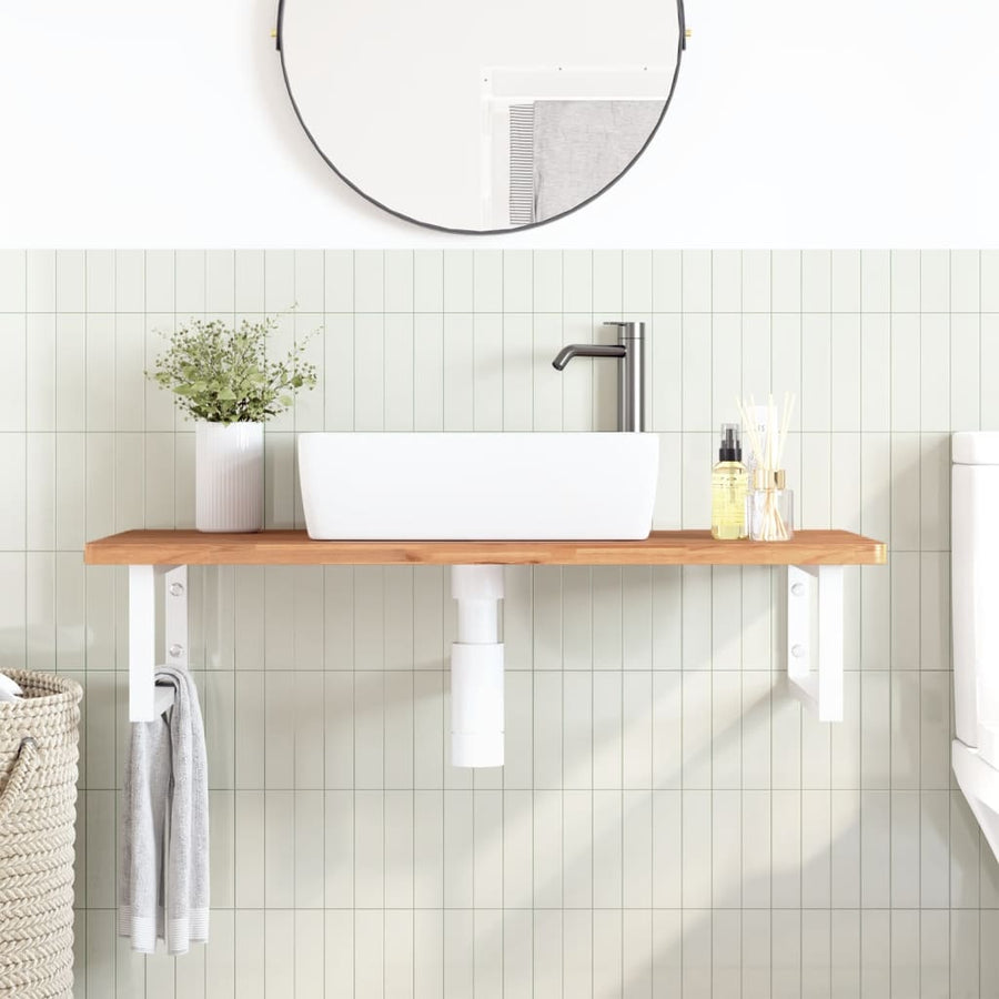 Badkamer Wandschap Staal En Massief Beukenhout 1