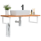 Bathroom Wall Shelf Steel And Solid Beech 1