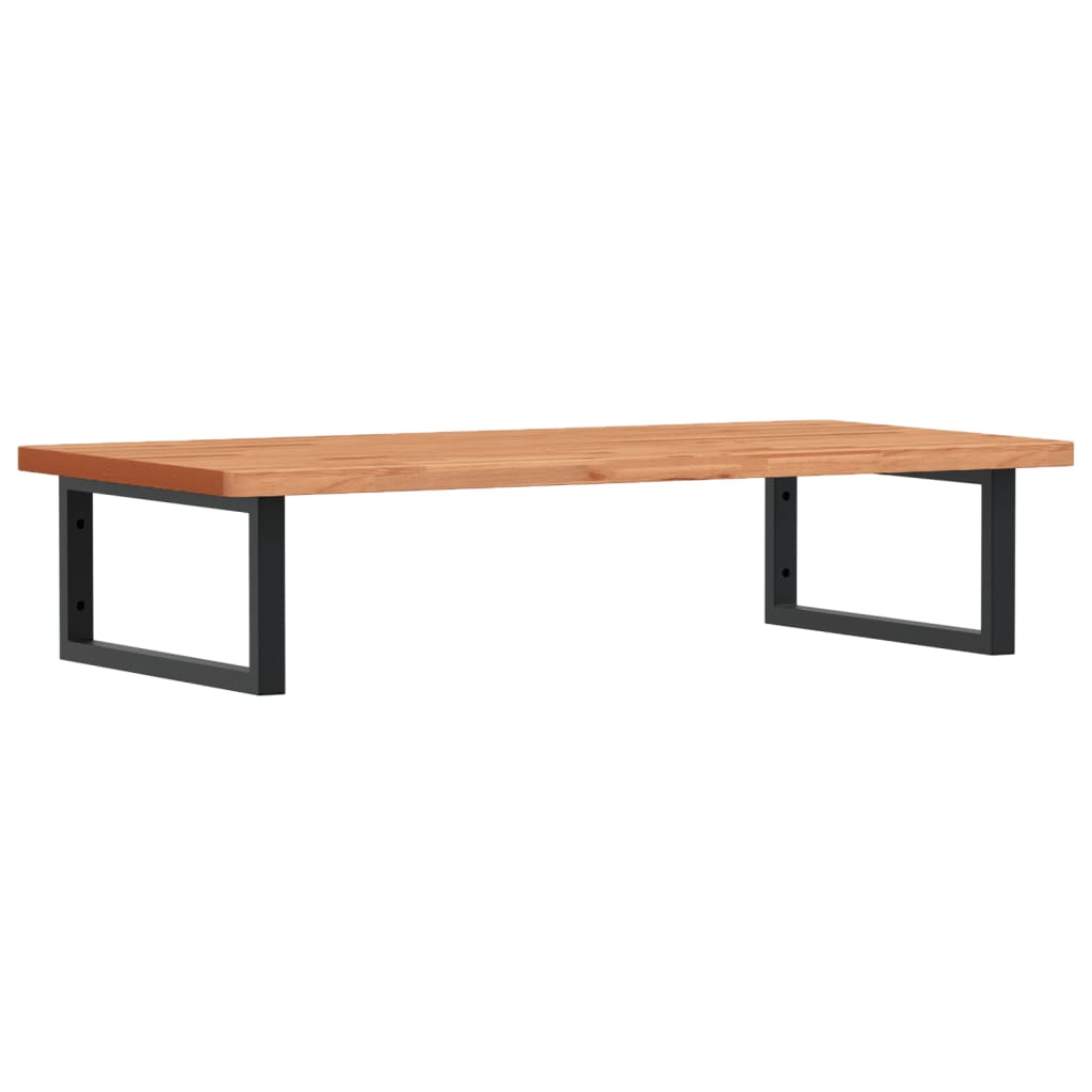 Badkamer Wandschap Staal En Massief Beukenhout 1 100 x 50 x 2.5 cm Donkerbruin en zwart