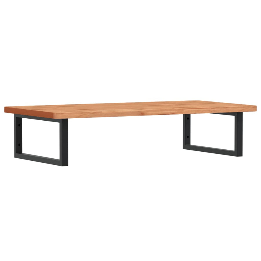 Badkamer Wandschap Staal En Massief Beukenhout 1 100 x 50 x 2.5 cm Donkerbruin en zwart