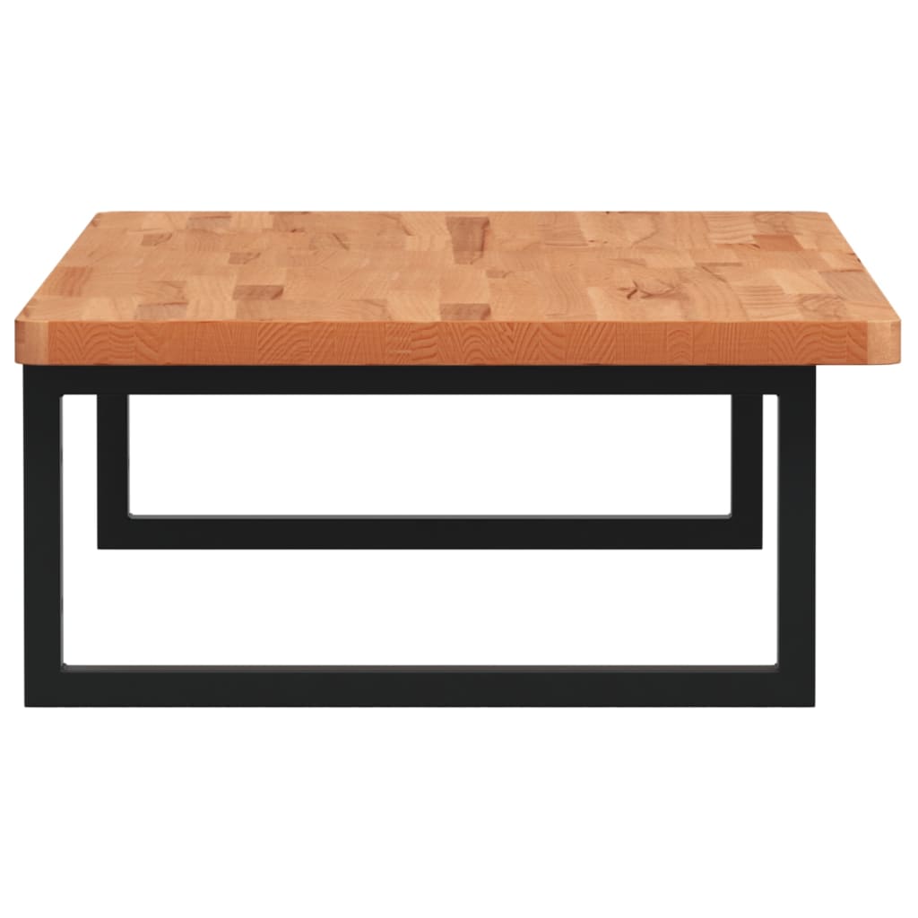 Badkamer Wandschap Staal En Massief Beukenhout 1 100 x 50 x 2.5 cm Donkerbruin en zwart