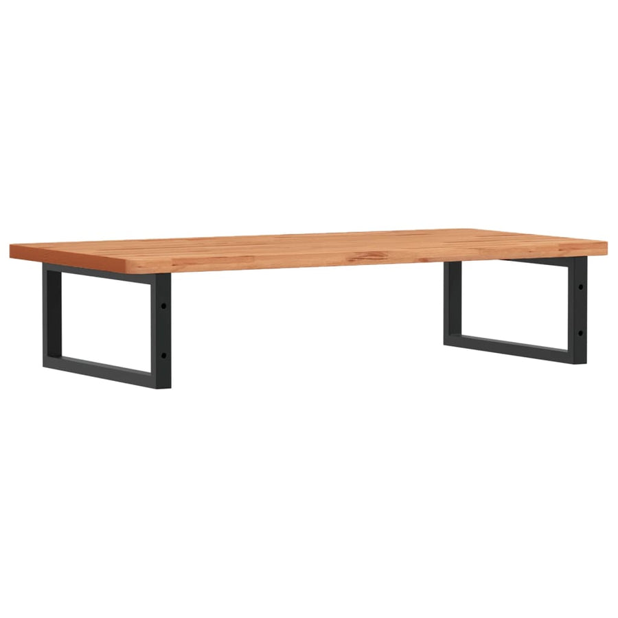 Badkamer Wandschap Staal En Massief Beukenhout 1 100 x 50 x 2.5 cm Donkerbruin en zwart