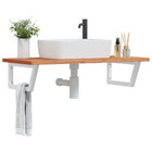 Bathroom wall shelf steel and solid beech wood
