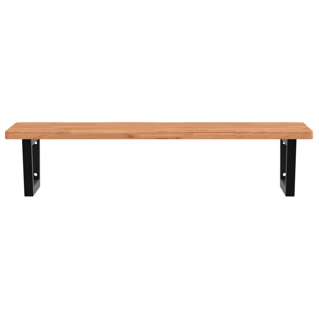 Badkamer wandschap staal en massief beukenhout