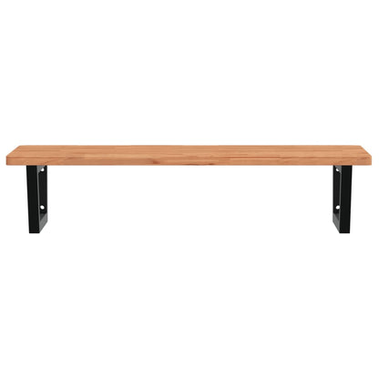 Badkamer wandschap staal en massief beukenhout