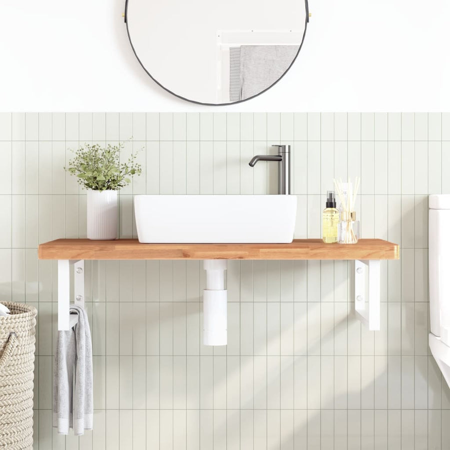 Badkamer Wandschap Staal En Massief Beukenhout 1