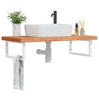 Bathroom Wall Shelf Steel And Solid Beech 1