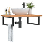 Badkamer wandschap 80x55 cm staal beukenhout