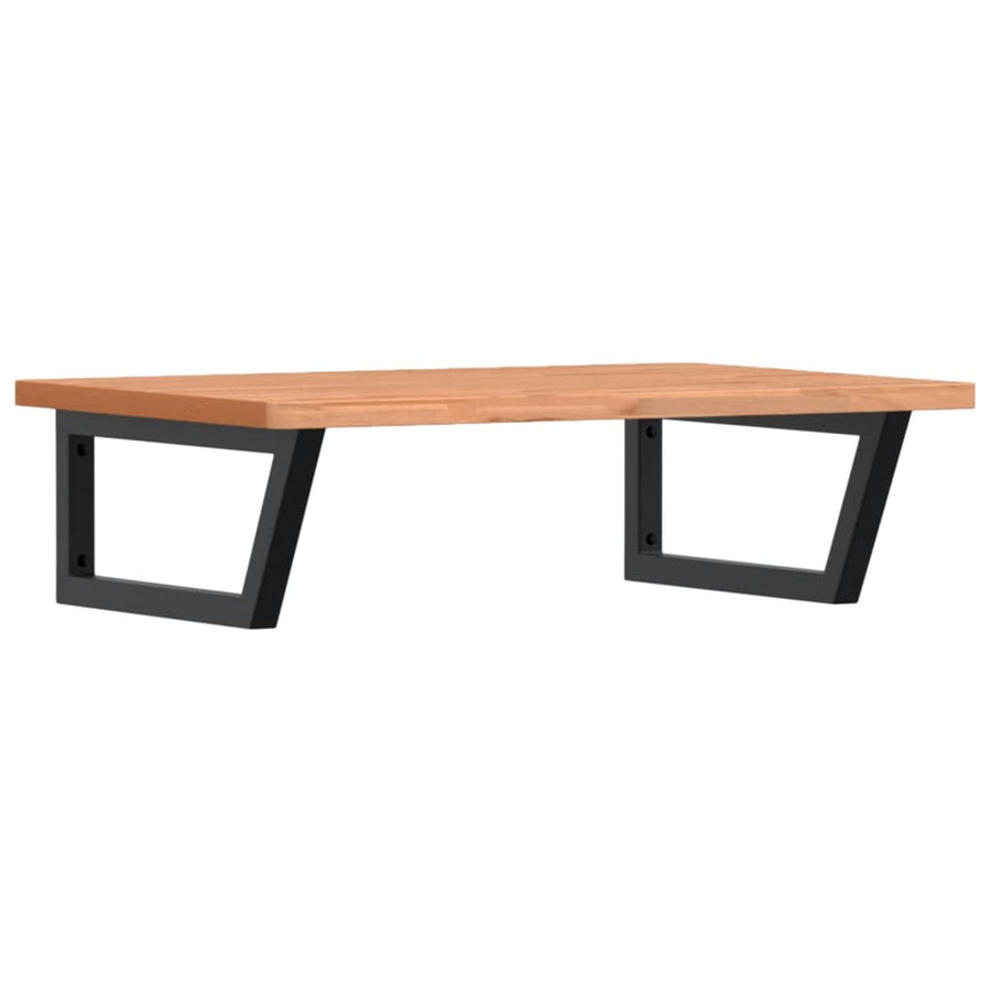 Badkamer Wandschap Staal En Massief Beukenhout 1 80 x 55 x 2.5 cm Zwart