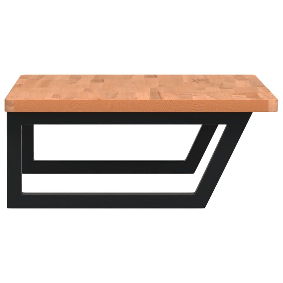 Badkamer Wandschap Staal En Massief Beukenhout 1 80 x 55 x 2.5 cm Zwart