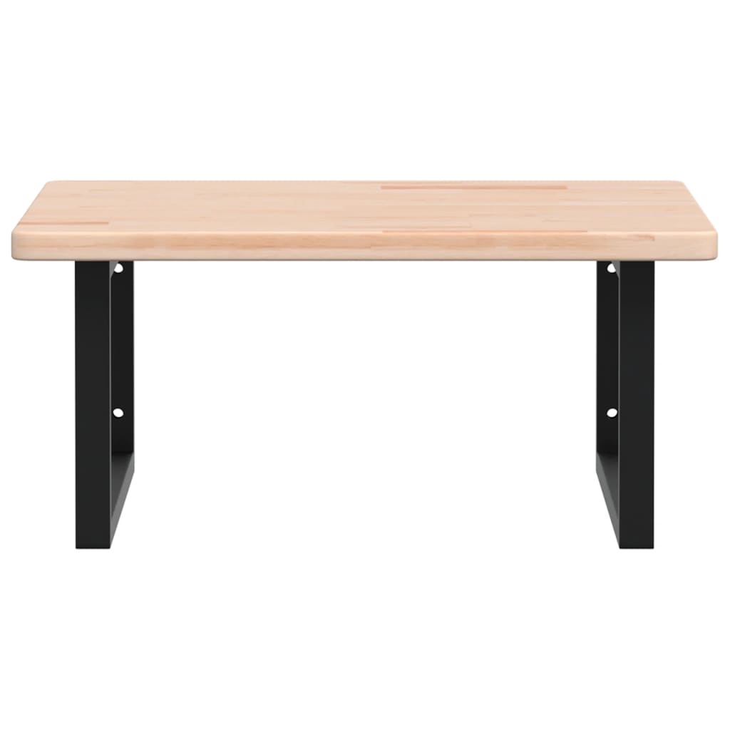Badkamer Wandschap Staal En Massief Eikenhout Grijs