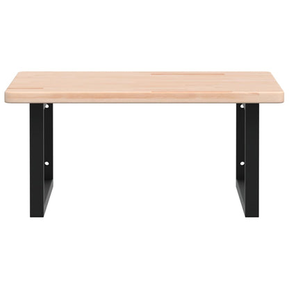 Badkamer Wandschap Staal En Massief Eikenhout Grijs