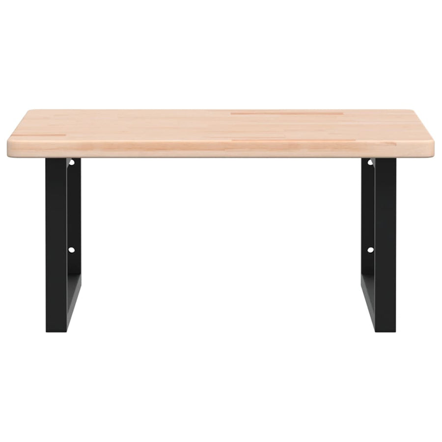 Badkamer Wandschap Staal En Massief Eikenhout Grijs