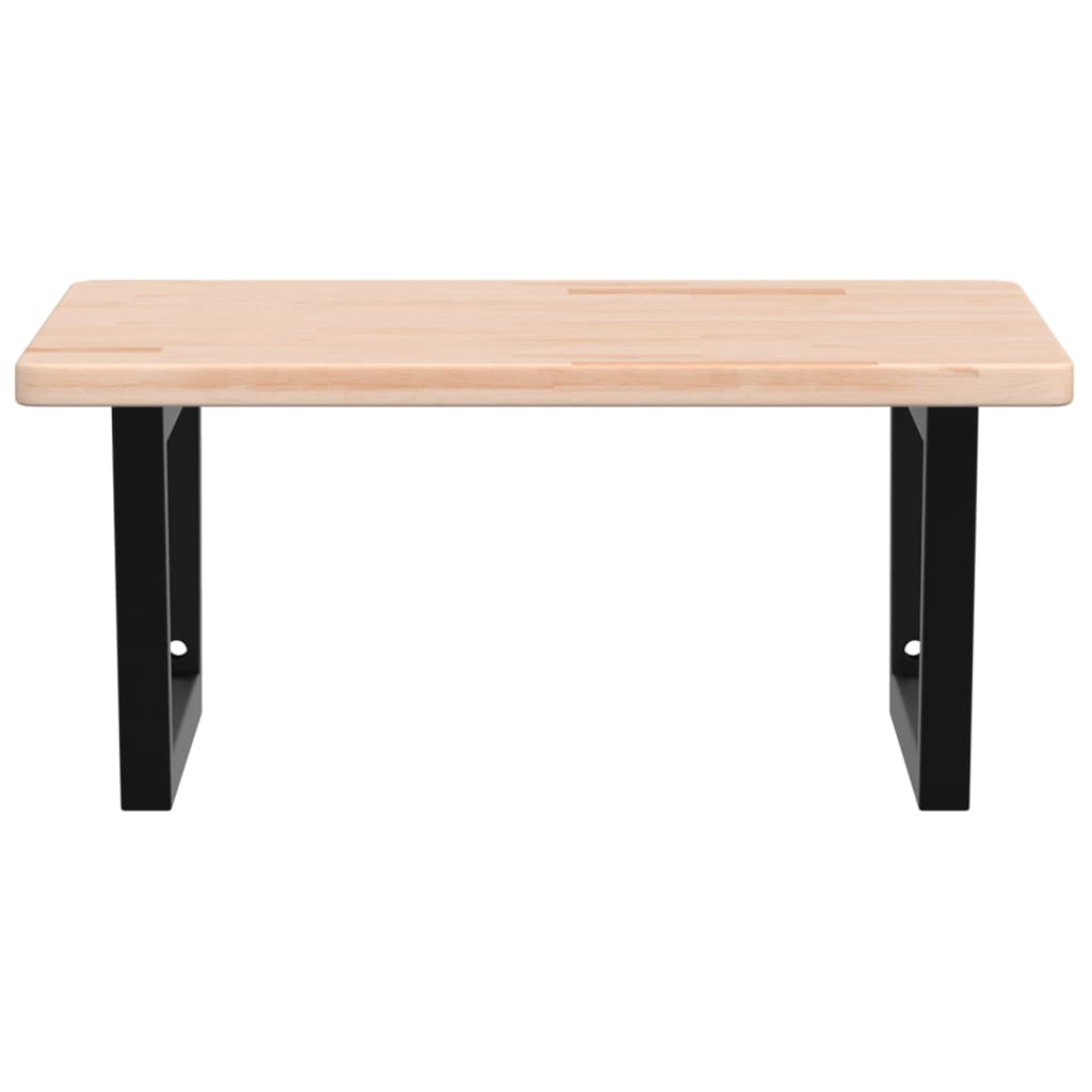 Badkamer wandschap staal en massief eikenhout