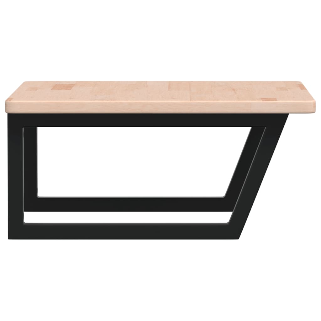 Badkamer wandschap staal en massief eikenhout