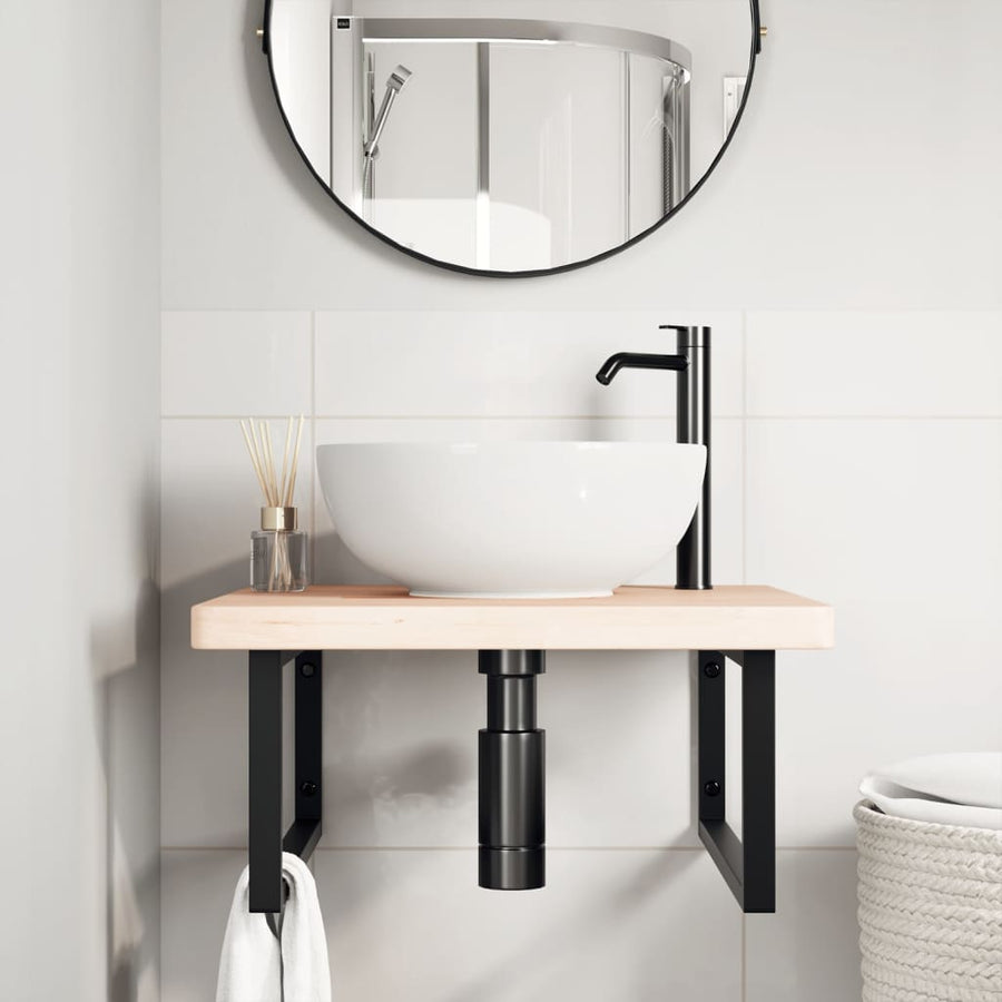 Badkamer Wandschap Staal En Massief Eikenhout