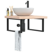 Badkamer wandschap staal massief eikenhout