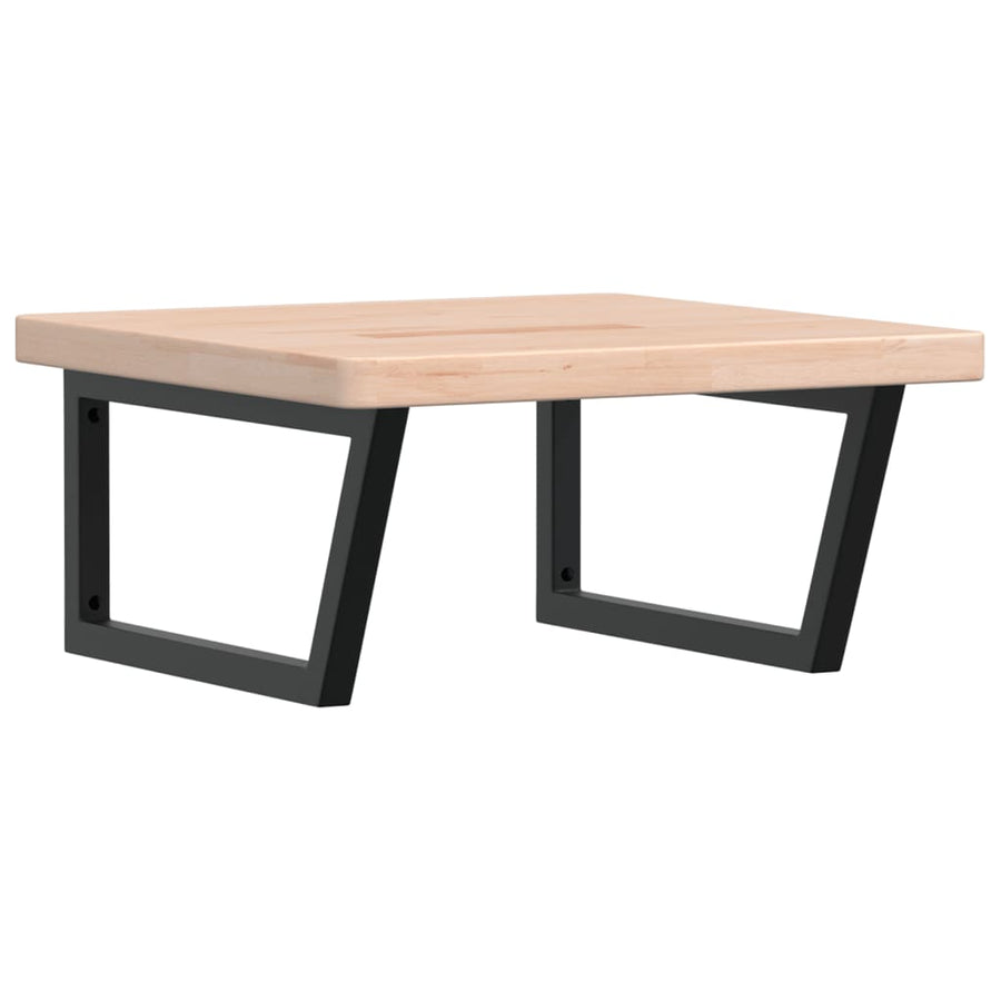Badkamer Wandschap Staal En Massief Eikenhout 1 60 x 60 x 4 cm Bruin en zwart