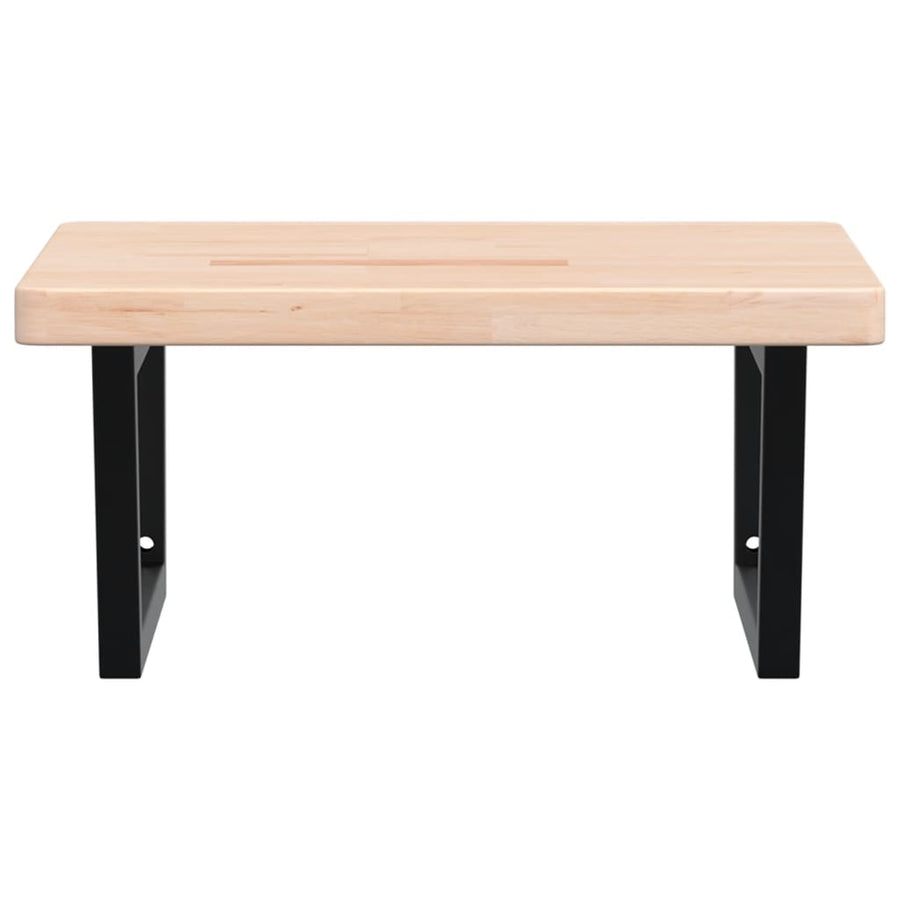Badkamer Wandschap Staal En Massief Eikenhout 1 60 x 60 x 4 cm Bruin en zwart