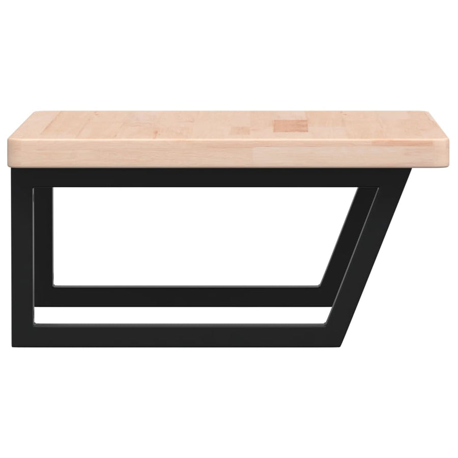 Badkamer Wandschap Staal En Massief Eikenhout 1 60 x 60 x 4 cm Bruin en zwart