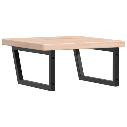Badkamer Wandschap Staal En Massief Eikenhout 1 60 x 60 x 4 cm Bruin en zwart