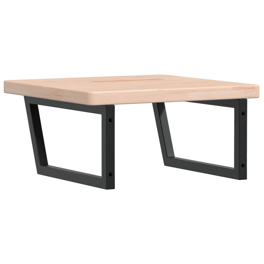 Badkamer Wandschap Staal En Massief Eikenhout 1 60 x 60 x 4 cm Bruin en zwart