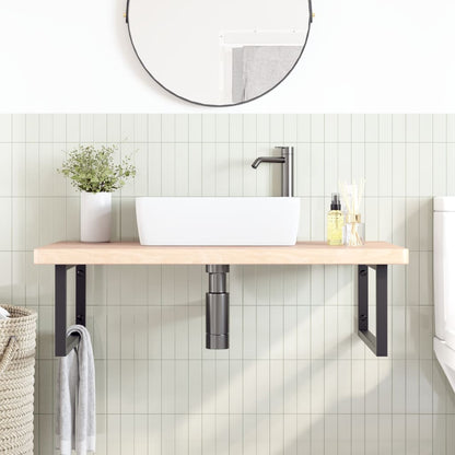 Badkamer Wandschap Staal En Massief Eikenhout