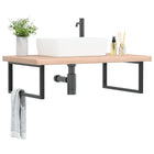 Bathroom Wall Shelf Steel And Solid Oak