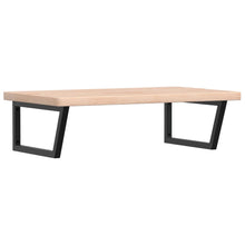 Badkamer Wandschap Staal En Massief Eikenhout 1 100 x 60 x 4 cm Bruin en zwart