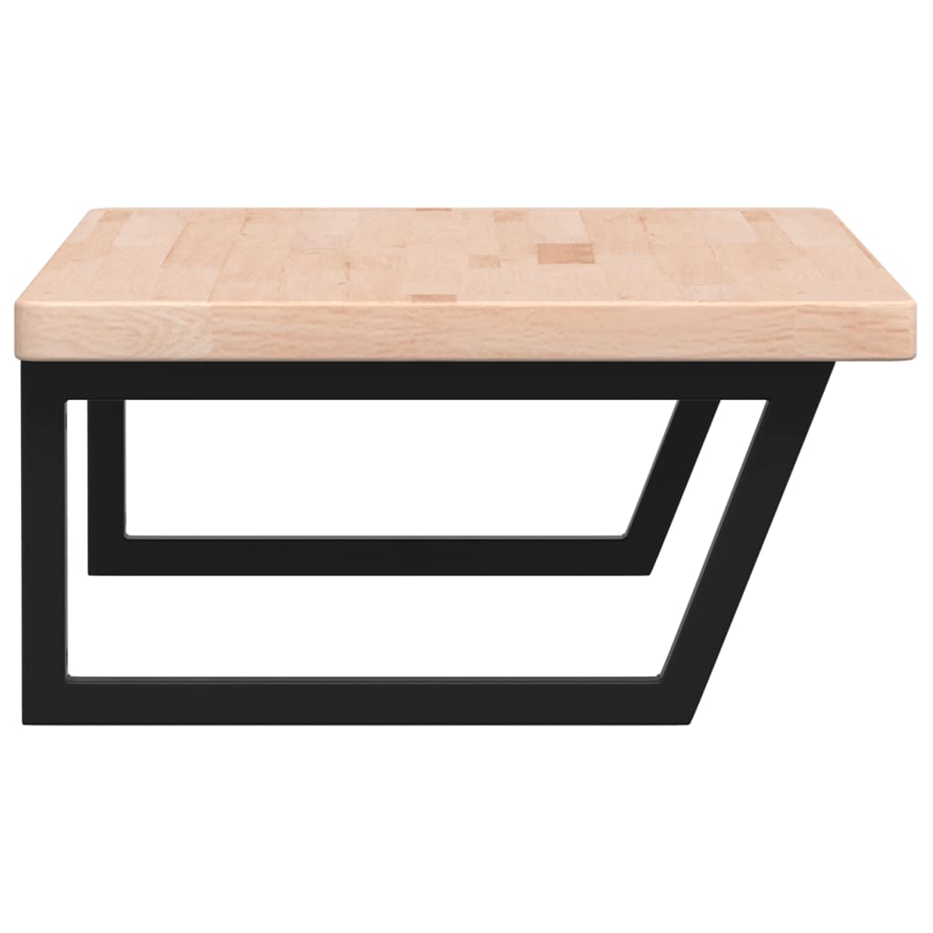 Badkamer Wandschap Staal En Massief Eikenhout 1 100 x 60 x 4 cm Bruin en zwart