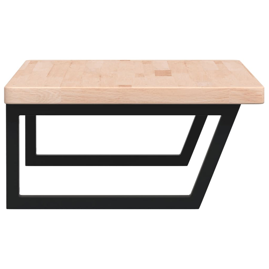 Badkamer Wandschap Staal En Massief Eikenhout 1 100 x 60 x 4 cm Bruin en zwart