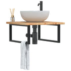 Bathroom Wall Shelf Steel And Solid Oak