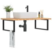 Badkamer wandschap staal massief eikenhout