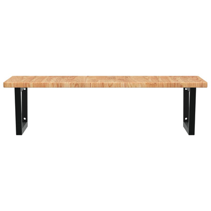 Badkamer wandschap staal en massief eikenhout