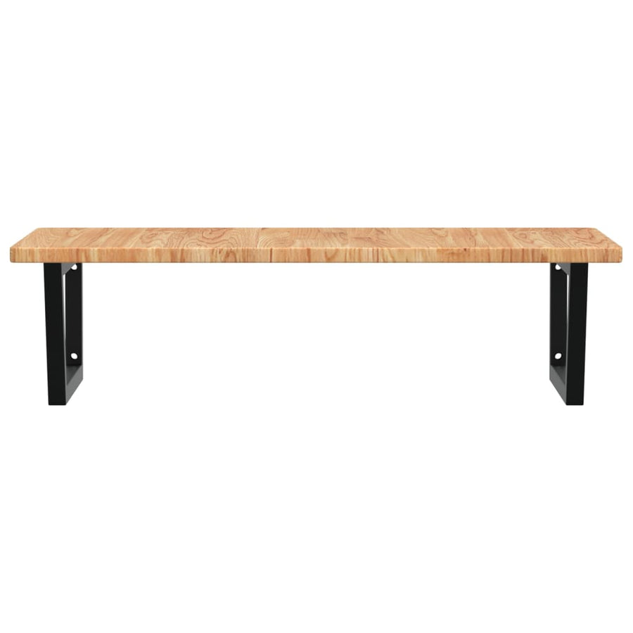 Badkamer wandschap staal en massief eikenhout