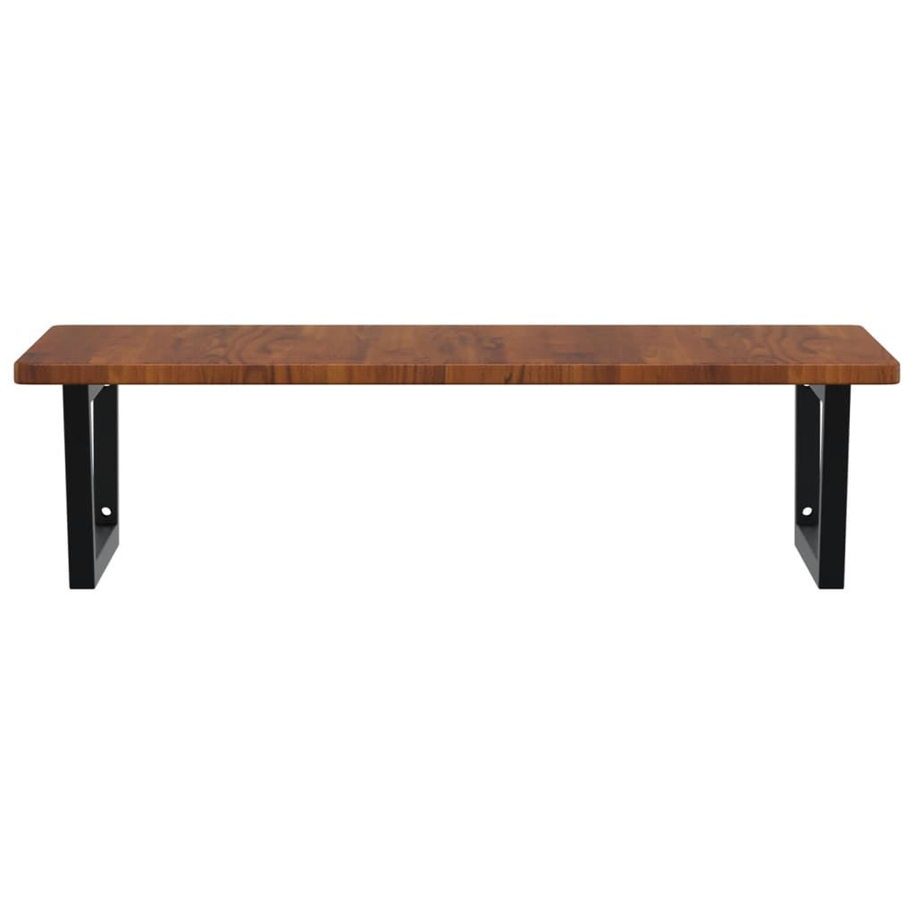 Badkamer wandschap staal en massief eikenhout