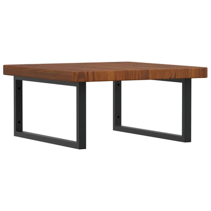 Badkamer wandschap staal en massief eikenhout