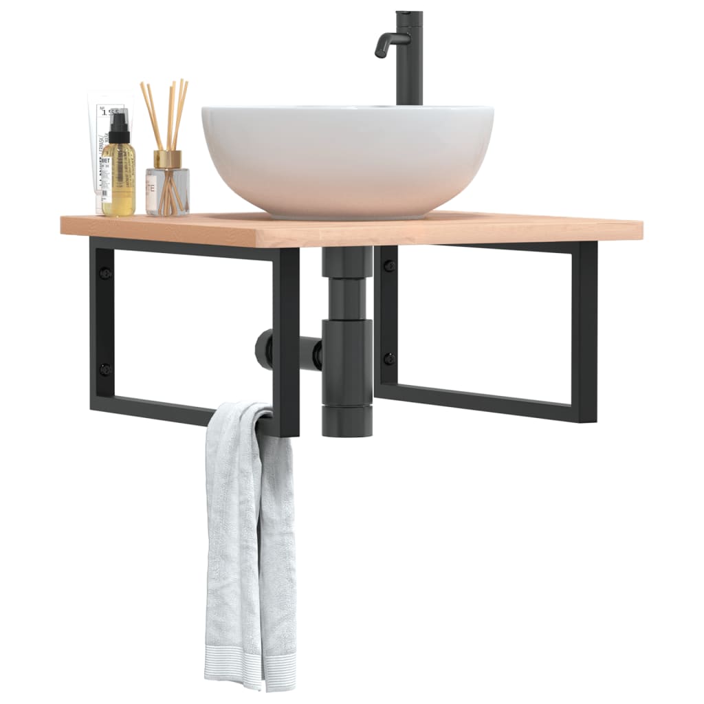 Badkamer Wandschap Staal En Massief Beukenhout Eiken En Wit
