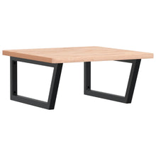 Badkamer Wandschap Staal En Massief Beukenhout 1 60 x 60 x 2.5 cm Bruin en zwart