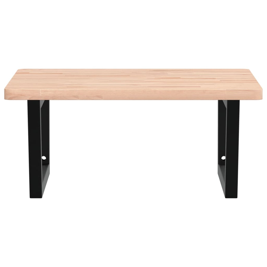 Badkamer Wandschap Staal En Massief Beukenhout 1 60 x 60 x 2.5 cm Bruin en zwart