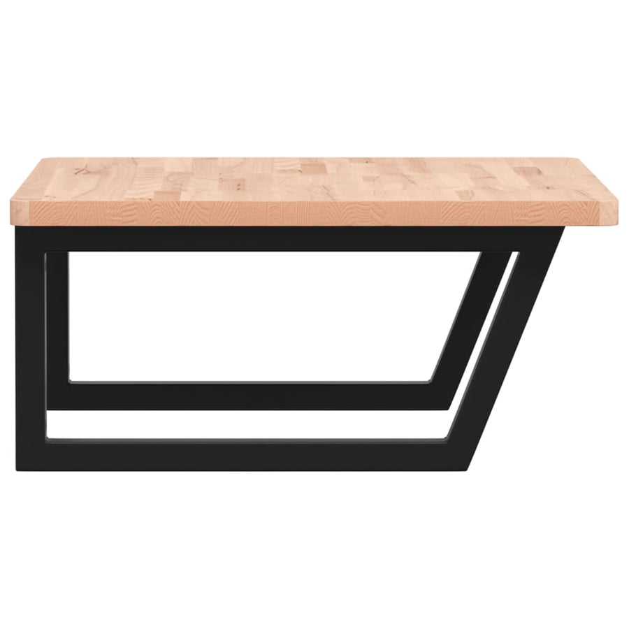 Badkamer Wandschap Staal En Massief Beukenhout 1 60 x 60 x 2.5 cm Bruin en zwart