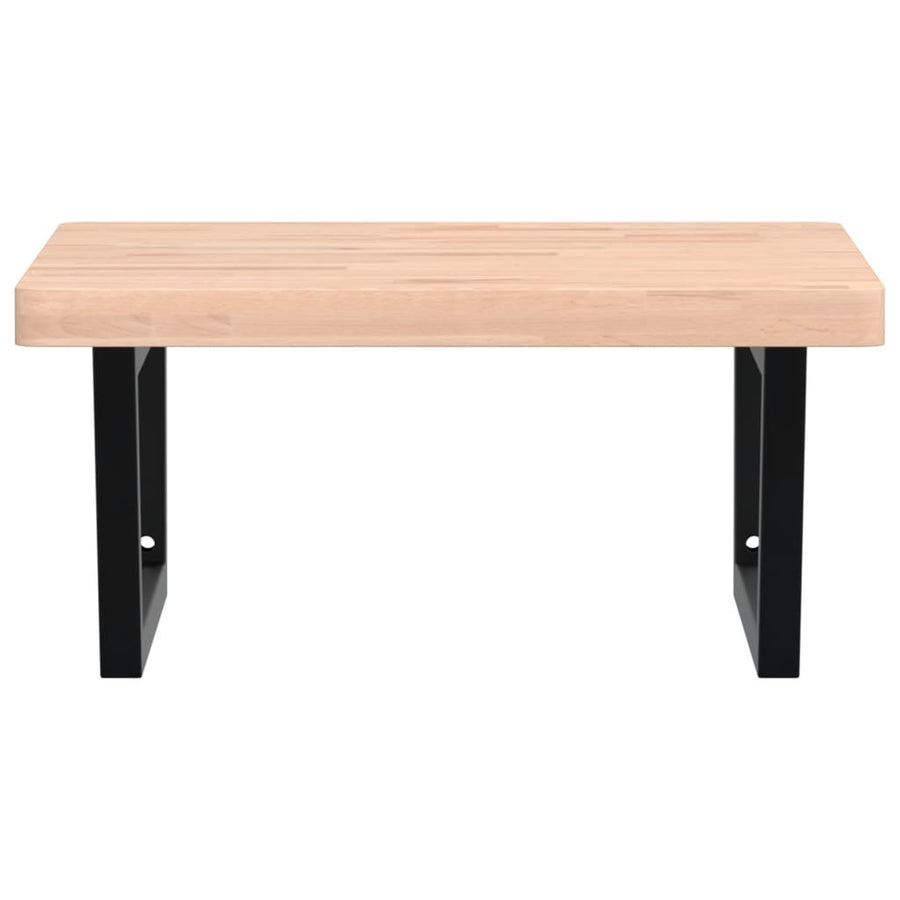 Badkamer Wandschap Staal En Massief Beukenhout 1 60 x 60 x 4 cm Bruin en zwart