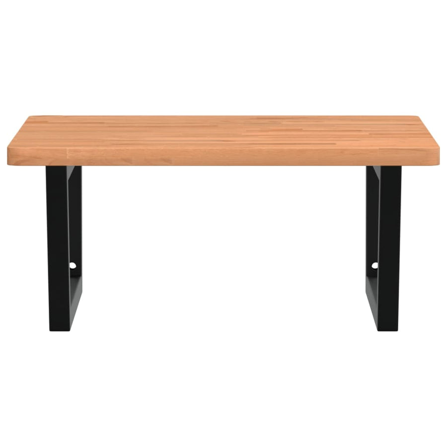 Badkamer wandschap staal en massief beukenhout