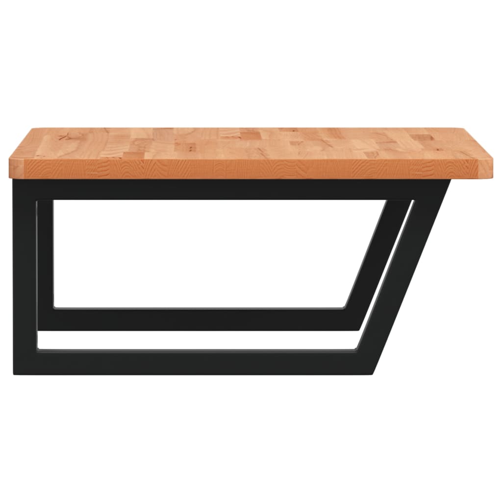 Badkamer wandschap staal en massief beukenhout