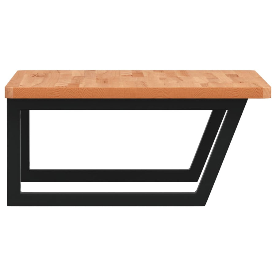 Badkamer wandschap staal en massief beukenhout