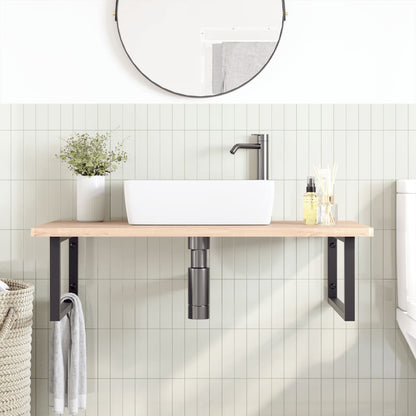 Badkamer Wandschap Staal En Massief Beukenhout