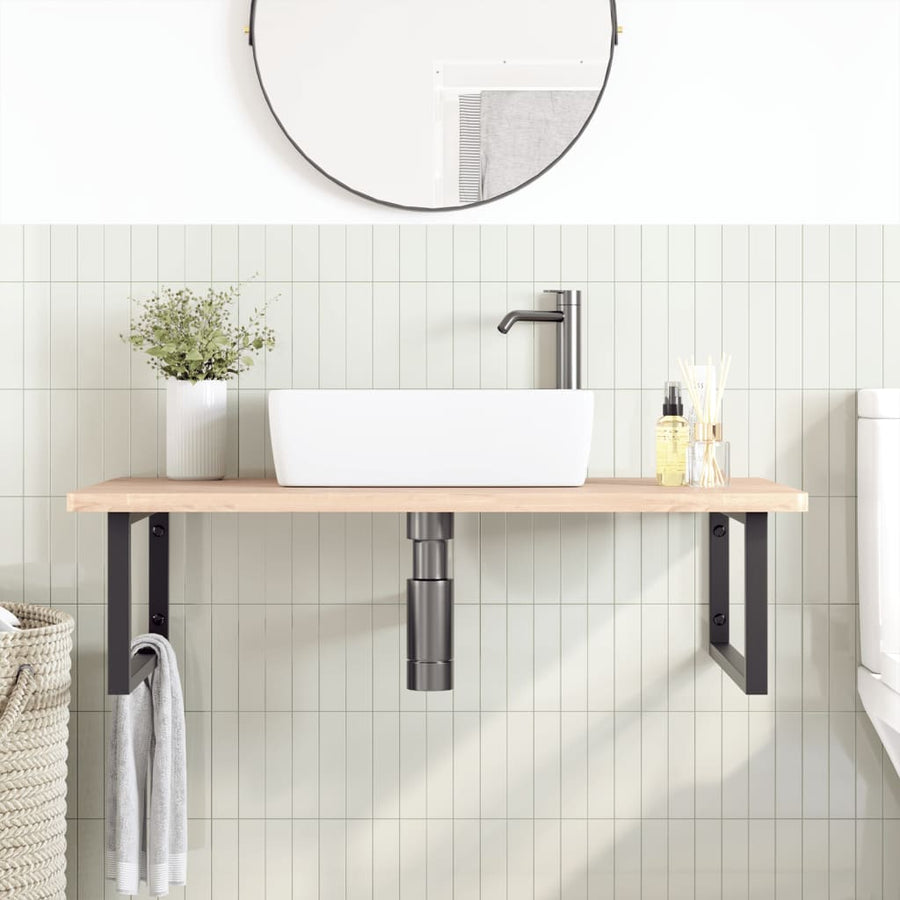 Badkamer Wandschap Staal En Massief Beukenhout