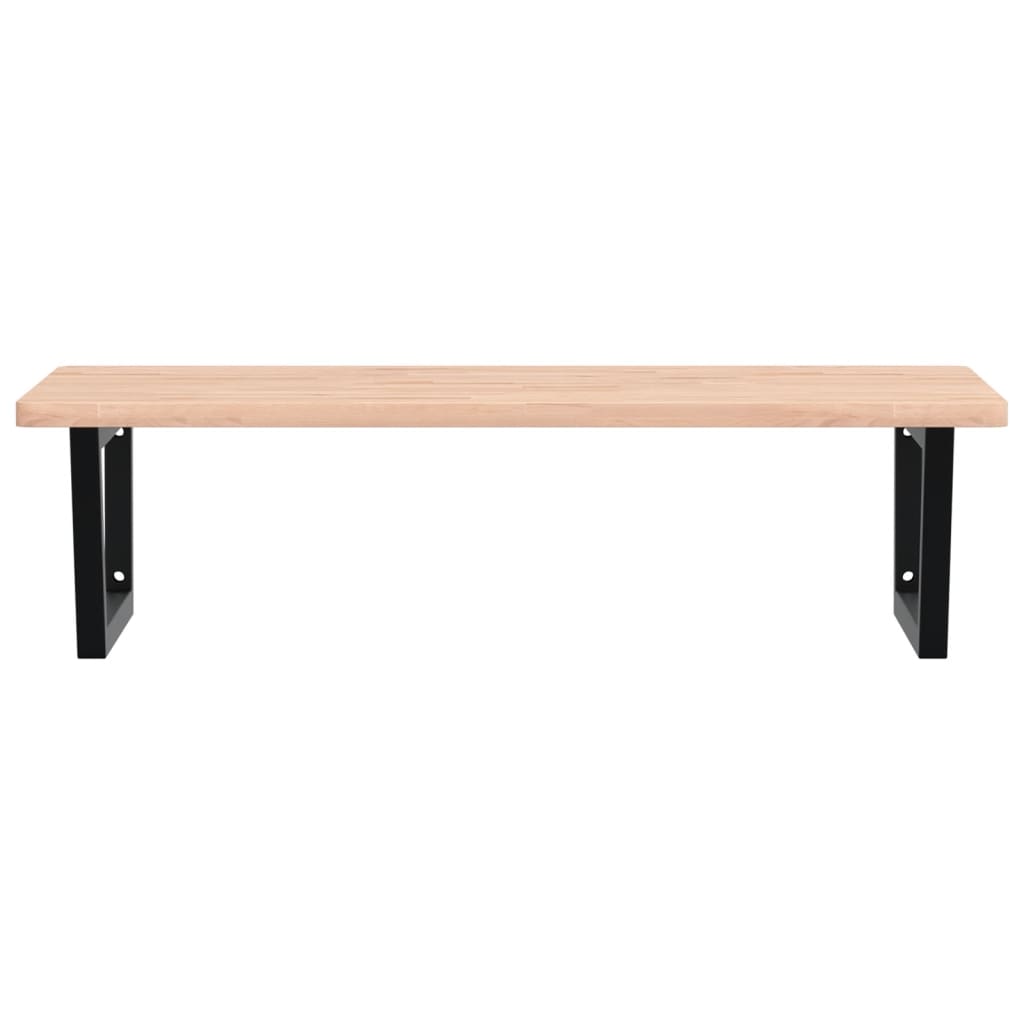 Badkamer wandschap staal en massief beukenhout